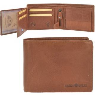 Geldbörse Leder 13x10cm Safe mit RFID Schutz "House of Norway" naturbraun Portemonnaie Herren quer GREENBURRY