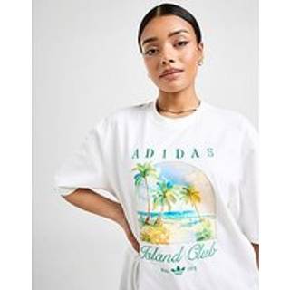 adidas Originals Island Club Boyfriend T-Shirt, White - L