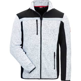 Nitras 7192 MOTION TEX PLUS lys Softshell jakke grå/hvid 320 g/m², åndbart strikket materiale, forlænget ryg