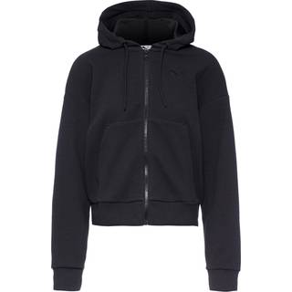 Women's Puma HER Comfort Crop Full-Zip Hoodie, Black, Size S, Clothing - Black - S