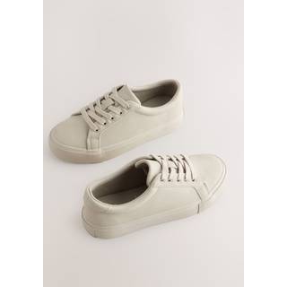 Next Neutral Lace Up Smart Trainers