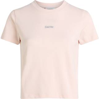 Slim Cropped Badge T-shirt - Pink - XL