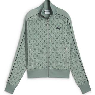 Women's Puma Road To Unity Printed T7 Track Jacket, Green, Size XL, Clothing - Aop - XL
