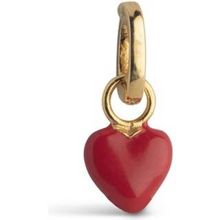 Enamel - Amore charm i forgyldt sølv med rød emalje