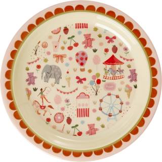 Rice melamin Frokosttallerken Fun fair print - Pink