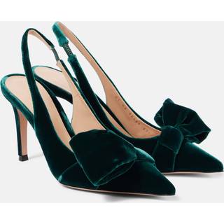 Gianvito Rossi 85 bow-detail velvet slingback pumps - green - EU 36.5