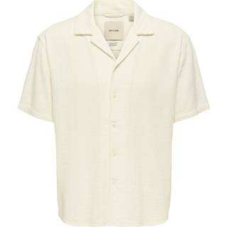 ONLY & SONS Latham Resort Linen Structure Shirt Cloud Dancer