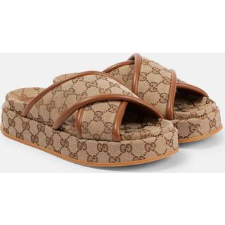 Gucci Clarice GG canvas slides - beige - EU 37