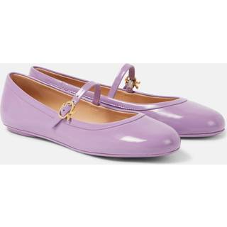 Gianvito Rossi Carla patent leather Mary Jane flats - purple - EU 39