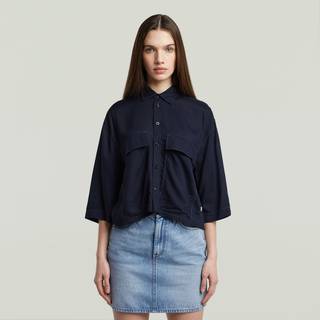 Boxy Shirt - Dark blue - Women