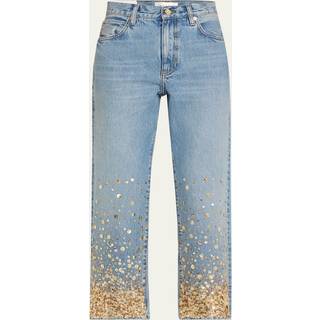 Frame The Champagne embellished straight jeans - blue - 26