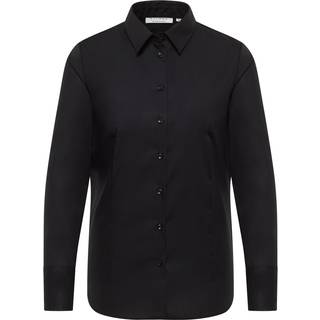 shirt-blouse in black plain