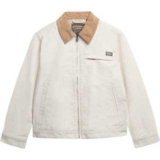 Superdry Superdry Off White 100% Cotton Corduroy Collar Ranch Jacket