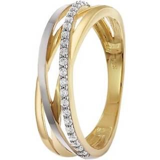 trendor 28016 Damenring 925 Silber Vergoldet Bicolor Zirkonia-Ring