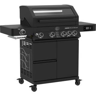 Videro PRO G4-SB Smart Vario+ Gasgrill 20700 watt fra Rösle - Sort farve - Rustfrit stål