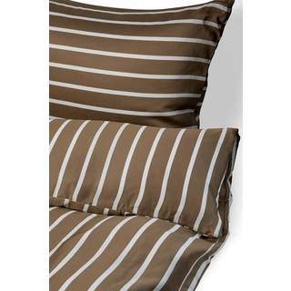 Bambus pudebetræk - 100% Naturligt bambus - 60x63 cm - Stribet beige - Satinvævet hovedpudebetræk