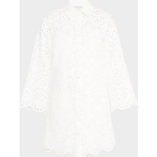 Veronica Beard Sumatra broderie anglaise cotton shirtdress - white - S