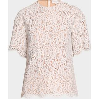 MK Oversized Corded Floral Lace T-Shirt - White - Michael Kors - XS