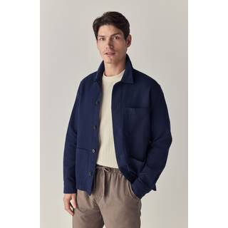 Next Navy Blue 100% Cotton Seersucker Shacket Overshirt