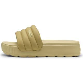 Women&#39;s Puma Karmen Puffy Aqua Metallics Slides, Gold, Size 37, Shoes - Light Sand - 37