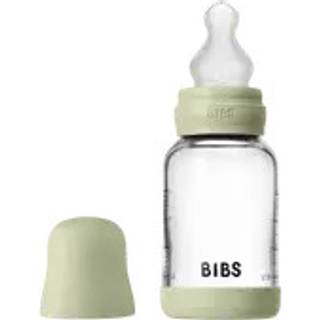 BIBS Bottle - Sutteflaskesæt - Glas - Silikone/Slow Flow/Rund - 120 ml. - Sage