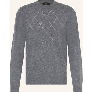 Reiss Reiss Mid Grey Melange Vince Wool Argyle Crew-Neck Jumper