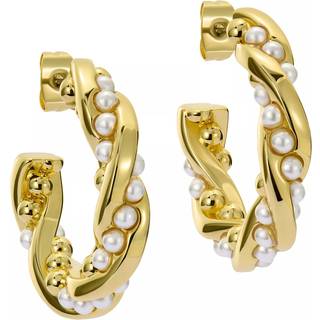Ted Baker Gold Tiyaa Twisted Pearl Hoops - Gold