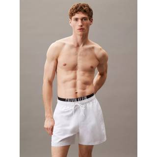 Double Waistband Swim Shorts - Intense Power - White - S