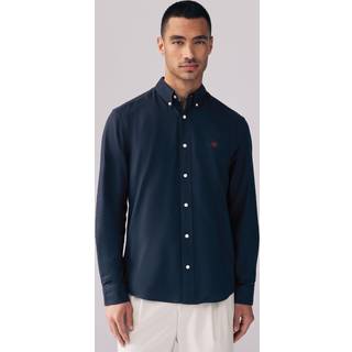 Next Navy Blue Slim Fit Long Sleeve Oxford Shirt