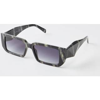 Mens Black Marble Rectangular Sunglasses