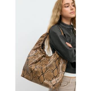 Gina Tricot-Gathered tote bag-Skuldertasker-Brun-ONESIZE-Dame