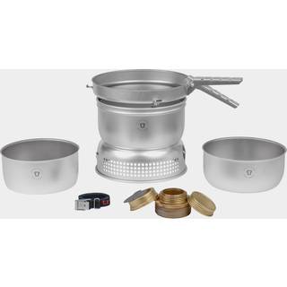 Spritbrænder Trangia 25 Large, 1000 W + 2 gryder, 1 stegepande i DS / Duossal 2.0-laminat + vindskærm i UL / UltraLight-aluminium + gribetang + rem, + T-Tenol (1 liter)