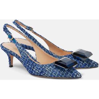 Gianvito Rossi Jaipur 55 bouclÃ© slingback pumps - blue - EU 39