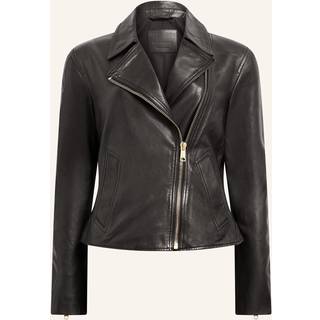 All Saints AllSaints Black Vela Black Slim Fit Leather Biker Jacket