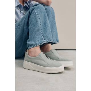 Next Blue Slip On Signature Forever Comfort Leather Chunky Wedge Platform Trainers