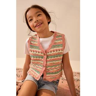 Next Peach/Blue Knitted 100% Cotton Waistcoat (3-16yrs)