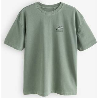 Next Green Wash Relaxed Fit Graphic Print Heavy Weight T-Shirt