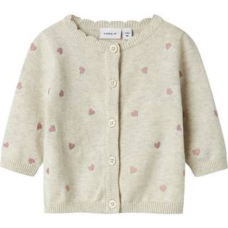 Name It Strik Cardigan Peyote Meleret Med Hjertebroderi
