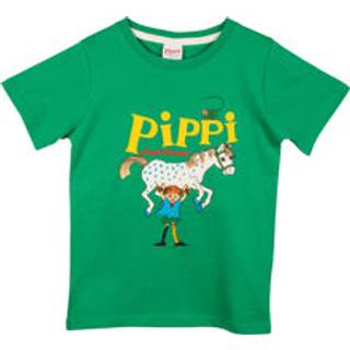 Pippi Langstrømpe T-shirt, Grøn, 86-92
