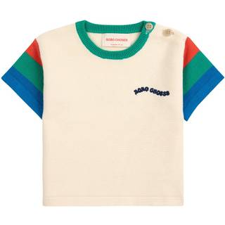Bobo Choses Color Block Baby Strikket T-shirt Offwhite 9 months  Creme  9 måneder  Unisex