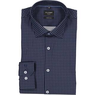 OLYMP Herren Hemd blau gemustert Slim Fit