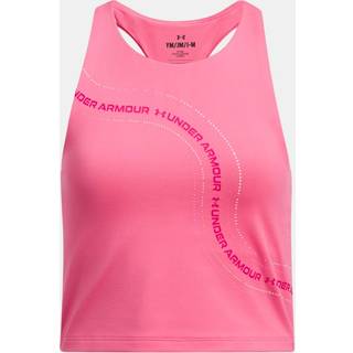 Under Armour Motion Branded Girls' Crop Tank Super Pink / Shaded Fuchsia YXL (160 - 170 cm)