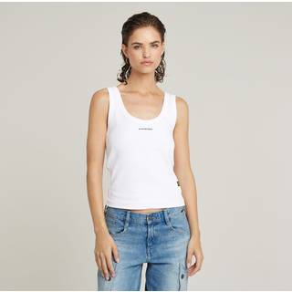 Slim Rib Tank Top - White - Women