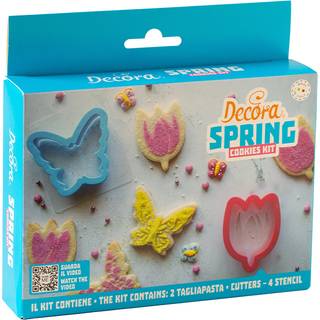 Decora - Sommerfugl og Tulipan Udstikkersæt med Skabeloner, 6 dele