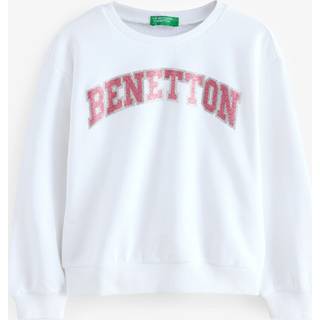 Benetton Piger-logo med rund hals 100% bomuld Hvid Sweatshirt11 - 12 år (146 - 152cm)