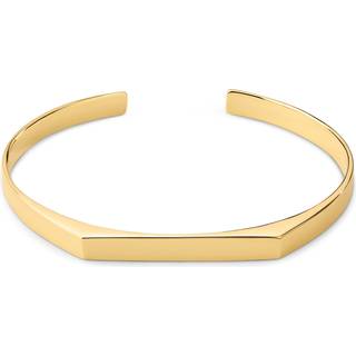 5 mm Poleret Forgyldt Justerbart Kantet Sterling Sølv Manchetarmbånd