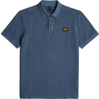 Dunda Overdyed Slim Polo Badge - Medium blue - Men