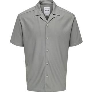 ONLY & SONS Kari Relaxed Plizze Resort SS Shirt Limestone