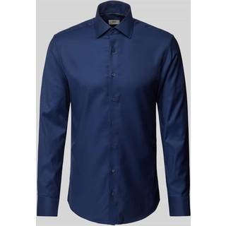 SLIM FIT Shirt in dark blue structured