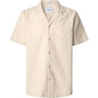 Pepe Jeanstil mænd. PM308833 Ansel-skjorte hvid ecru (M), Beige, Casual, Bomuld, Korte ærmer, Bæredygtig